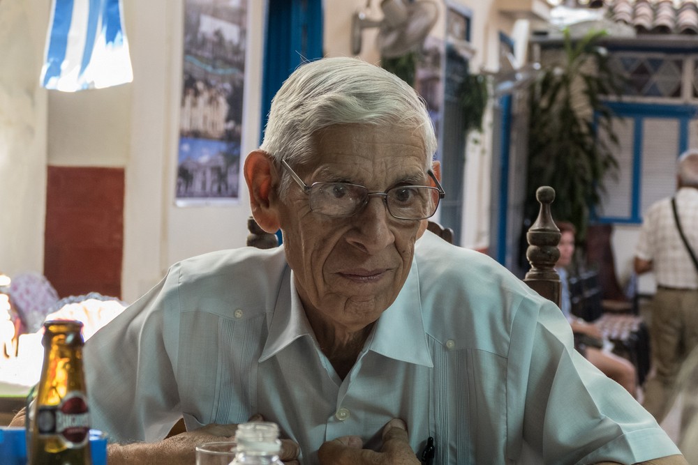 One of the abuelos.<br />Nov. 7, 2016 - At the Sabore Arte paladar, Santa Clara, Cuba