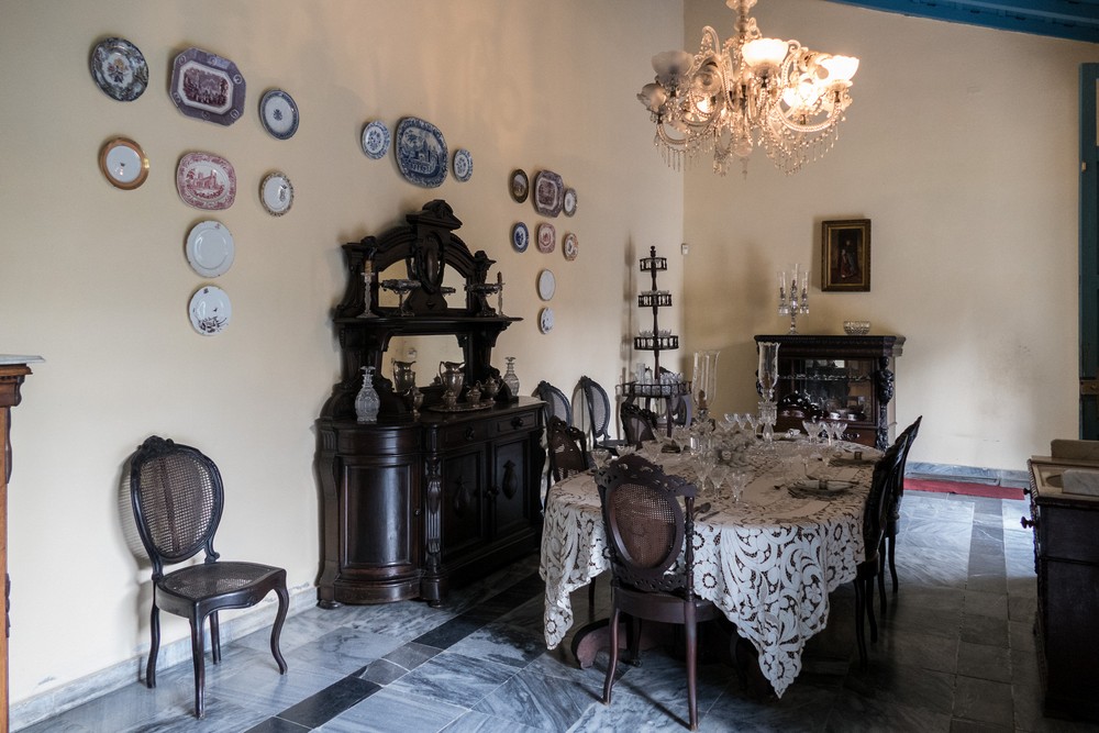 Dining room from the second half of the 19th century.<br />Nov. 7, 2016 - Santa Clara, Cuba