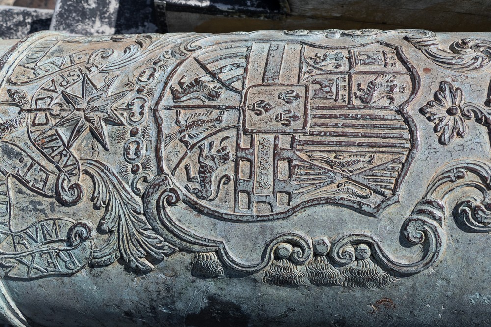 Beautifully finished Spanish cannon.<br />Fortaleza de San Carlos de la Caba�a.<br />Nov. 9, 2016 -  East Havana, Cuba
