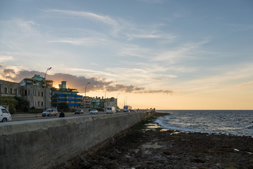 Walking along the Malecon.<br />Nov. 9, 2016 - Havana, Cuba