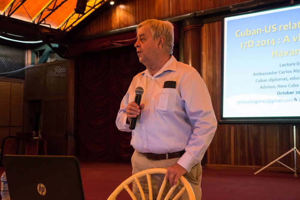 Ambassador Carlos Alzugaray on Cuban-US relations.<br />Nov. 10, 2016 - Hotel Nacional, Havana, Cuba.