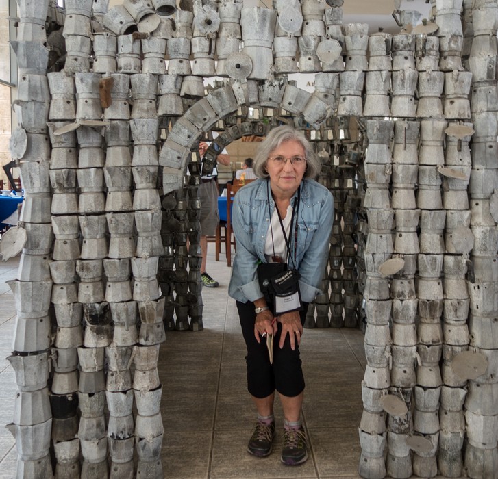 Joyce emerging from the 'Cafedral'.<br />Museo Nacional de Bellas Artes.<br />Nov. 10, 2016 - Havana, Cuba.