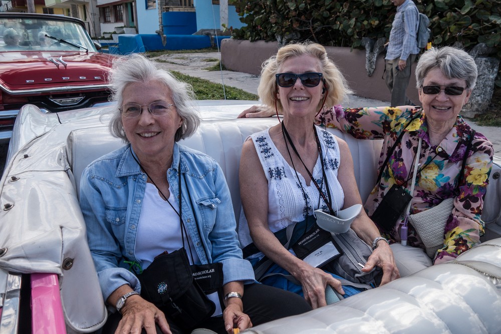 Joyce, Joy, and Madelyn.<br />Our ride in American vintage cars.<br />Nov. 10, 2016 - Havana, Cuba.