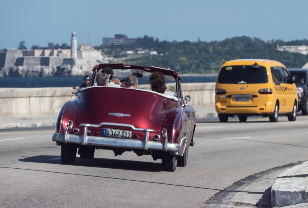 One of our group.<br />Our ride in American vintage cars.<br />Nov. 10, 2016 - Havana, Cuba.