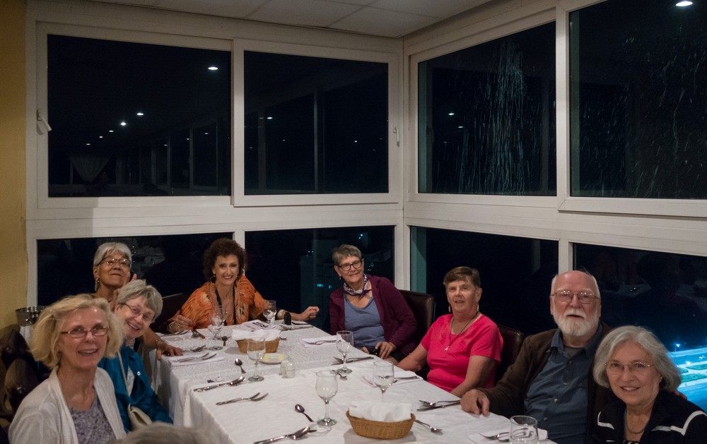 Joy, Madelyn, Ellen, Irma, Judy, Betty, Egils, and Joyce.<br />Dinner at "La Torre" restaurant.<br />Nov. 11, 2016 - Havana, Cuba.
