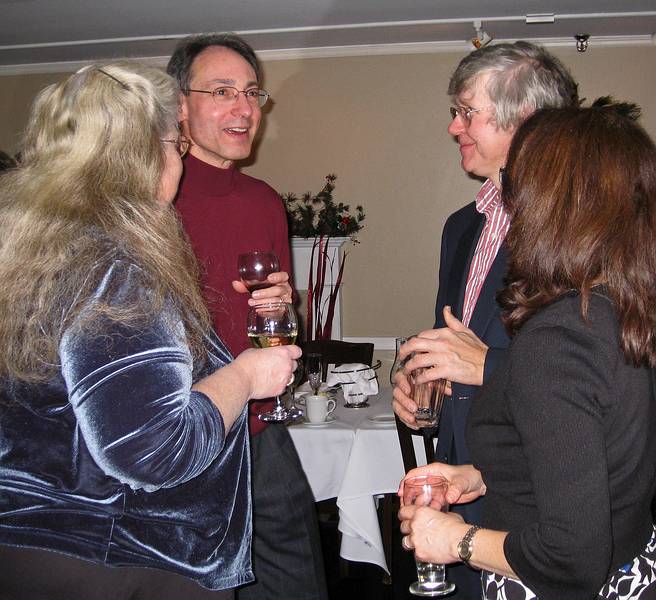 Dec. 5, 2008 - Palmer's Restaurant, Andover, Massachusetts.<br />Leslie's surprise 50th birthday party.<br />Barbara, Oscar, Marty, and Claudia.