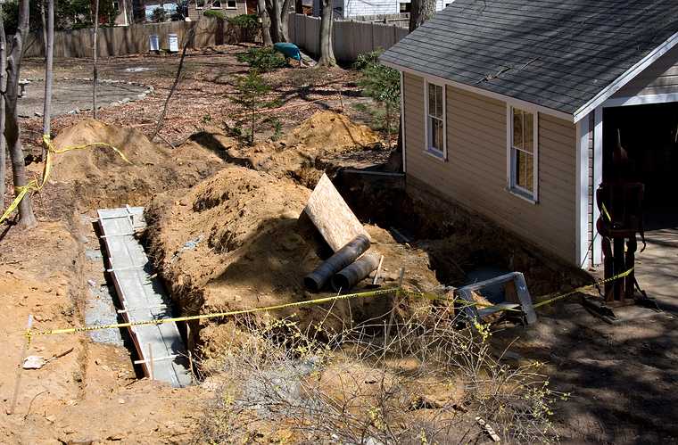 April 18, 2008 - Merrimac, Massachusetts.<br />The footings for Joyce's studio are in.