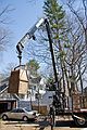 April 19, 2008 - Merrimac, Massachusetts.<br />The foundation forms are being delivered.<br />Please don't drop the load on my car.