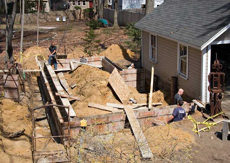 April 21, 2008 - Merrimac, Massachusetts.<br />The foundation molds are being installed.