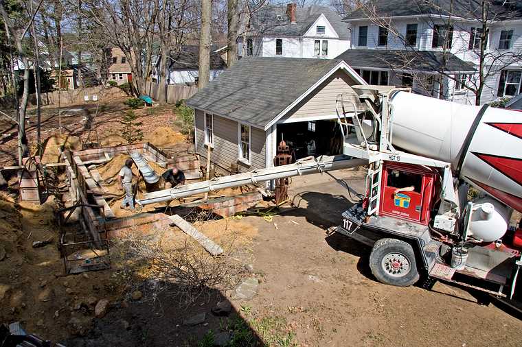 April 21, 2008 - Merrimac, Massachusetts.<br />The foundation is being poured.