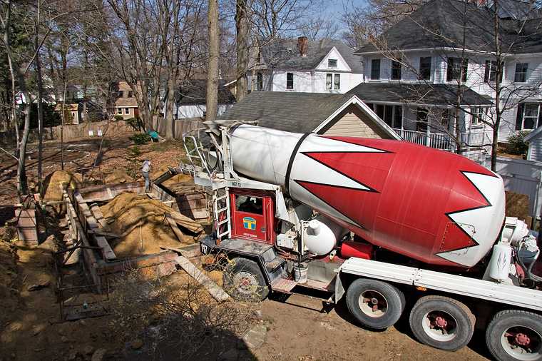 April 21, 2008 - Merrimac, Massachusetts.<br />The foundation is being poured.