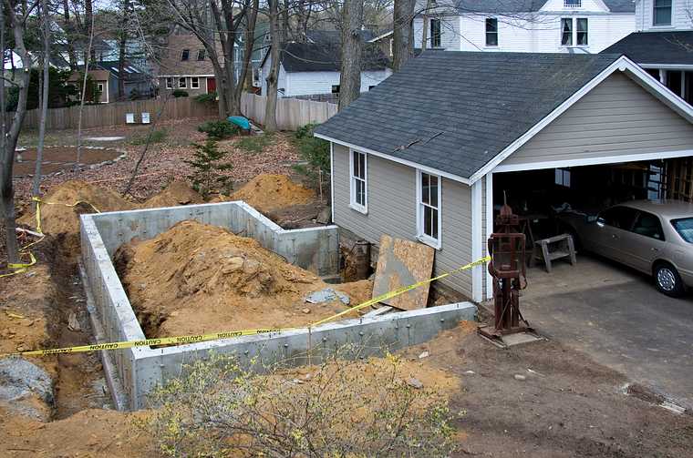 April 23, 2008 - Merrimac, Massachusetts.<br />The foundation forms have been removed.