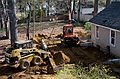 April 25, 2008 - Merrimac, Massachusetts.<br />Backfilling of the foundation for Joyce's studio.