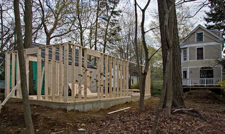 April 30, 2008 - Merrimac, Massachusetts.<br />Joyce's studio under construction.