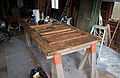 April 30, 2008 - Merrimac, Massachusetts.<br />Joyce's studio under construction.<br />Old door which Joyce is stripping to be used in her new studio.