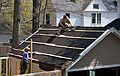May 1, 2008 - Merrimac, Massachusetts.<br />Joyce's studio is taking shape.<br />Keith and Brian planning out the tie-in for the new roof.