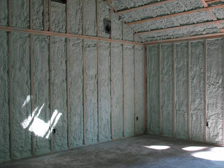 June 13, 2008 - Merrimac, Massachusetts.<br />Joyce's studio construction continues.<br />Sprayed foam insulation.