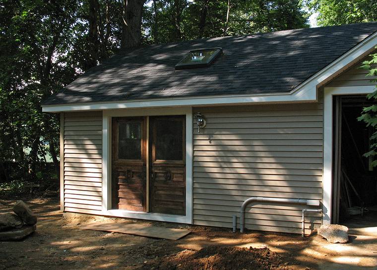 June 30, 2008 - Merrimac, Massachusetts.<br />Joyce's studio nearing completion.<br />The front doors are in (but no hardware to lock them  yet).