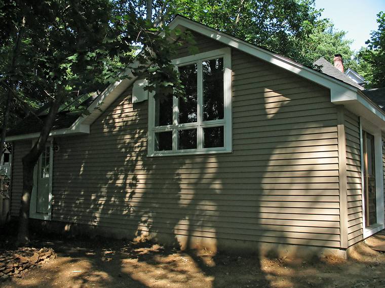June 30, 2008 - Merrimac, Massachusetts.<br />Joyce's studio nearing completion.<br />The vent to the left of the window is in.