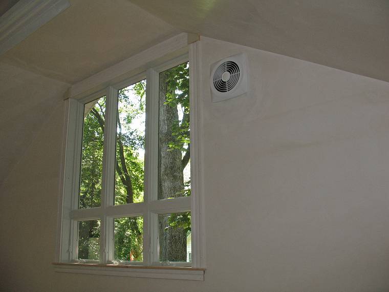 June 30, 2008 - Merrimac, Massachusetts.<br />Joyce's studio nearing completion.<br />The exhaust fan from the inside.