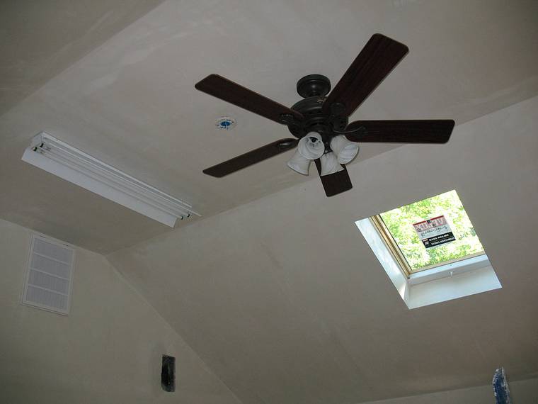 June 30, 2008 - Merrimac, Massachusetts.<br />Joyce's studio nearing completion.<br />The ceiling fans are in (sans bulbs).