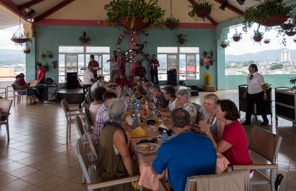 Road Scholar lunch stop.<br />Rooftop restaurant at the Casa Granda Hotel.<br />Oct. 30, 2016 - Santiago de Cuba.