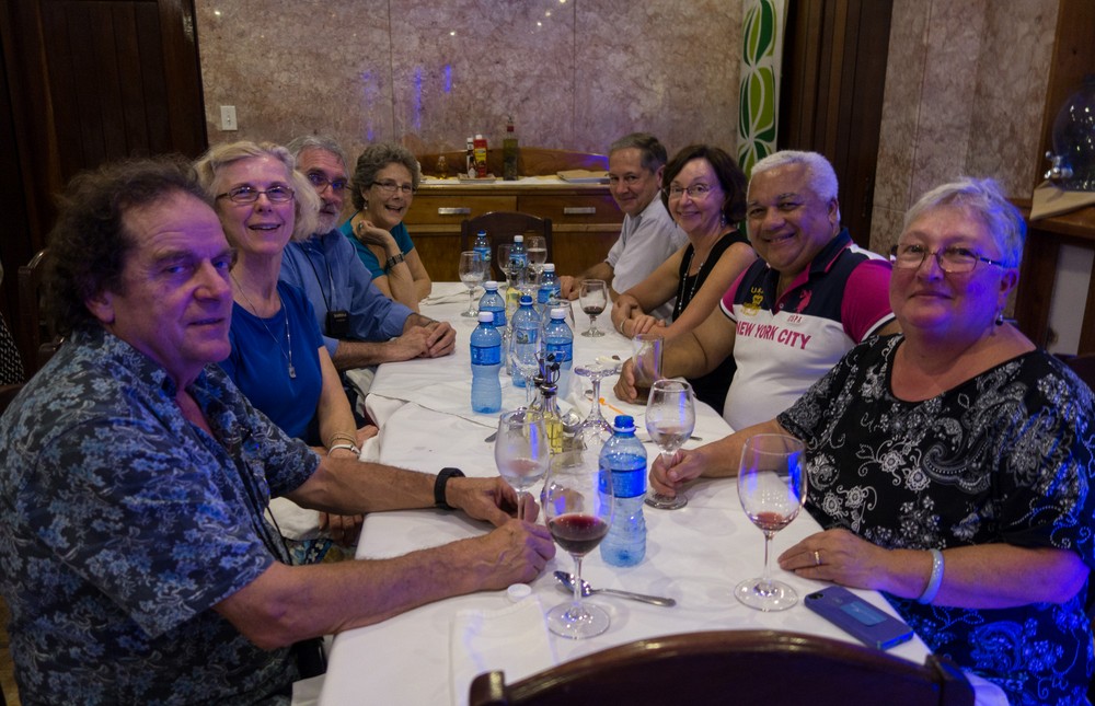 Paul, Joy, DJ, Hyatt, Bill, Terry, Eddie, and Norma.<br />Oct. 30, 2016 - Brassa Restaurant, Santiago de Cuba.