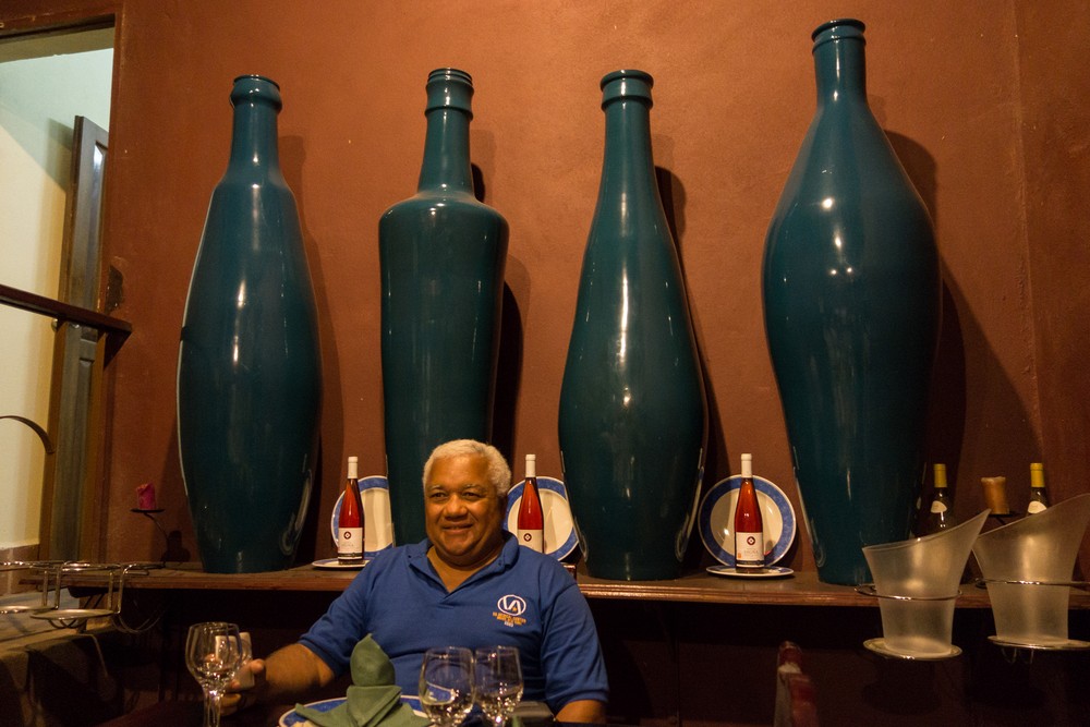 Eddie.<br />Group dinner at 'La Cava' restaurant around the corner from Parque Ignacio Agramonte.<br />Nov. 4, 2016 - Camag�ey, Cuba.