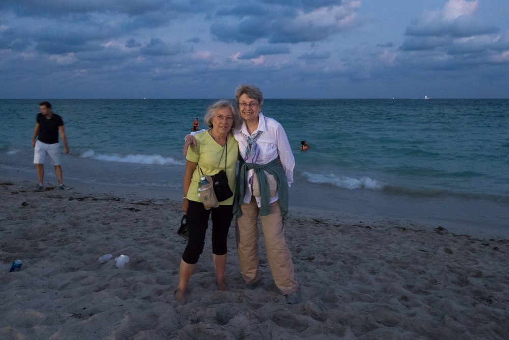 Joyce and Madelyn on the beach.<br />Nov. 12, 2016 - Miami Beach, Florida.
